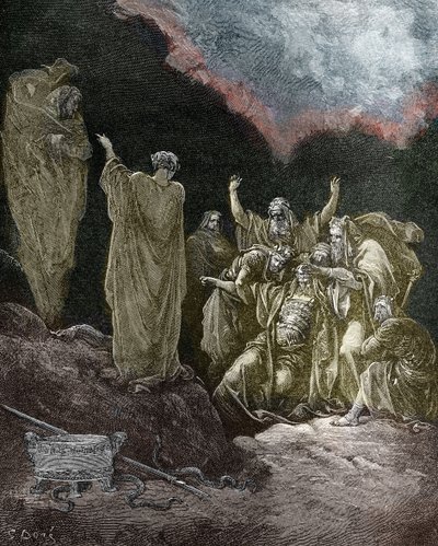 Saul and the Medium Witch of Endor - Bible by Gustave Dore